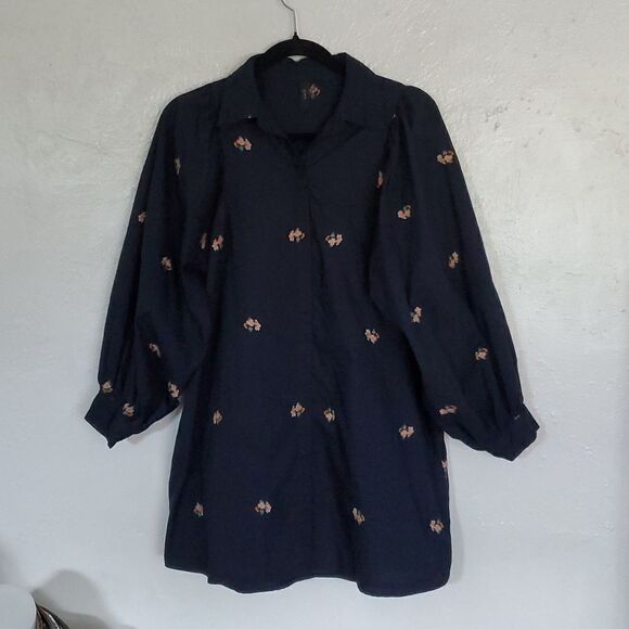 Y.A.S Embroidered Tunic Or Mini Dress with Balloon Sleeves Size S - Picture 3 of 15